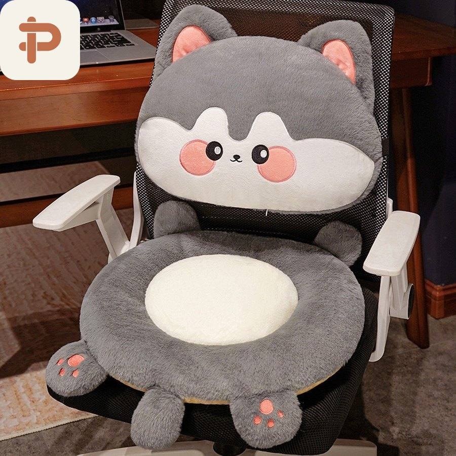 Animal Seat Cushion with Head Backrest