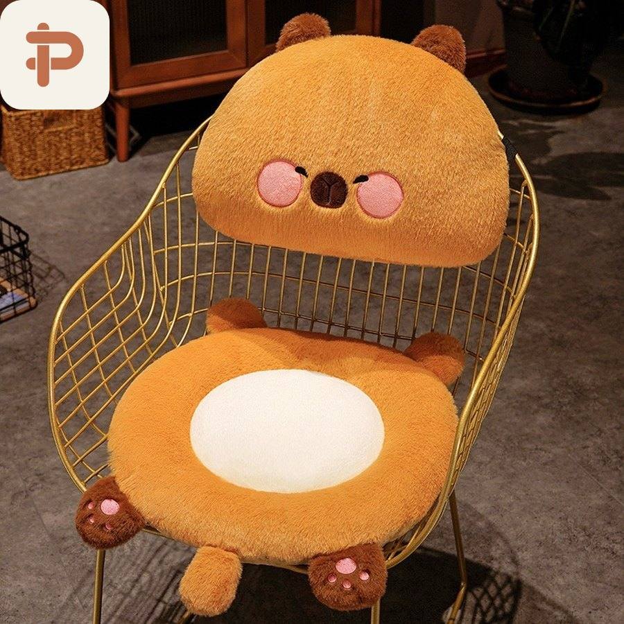 Animal Seat Cushion with Head Backrest