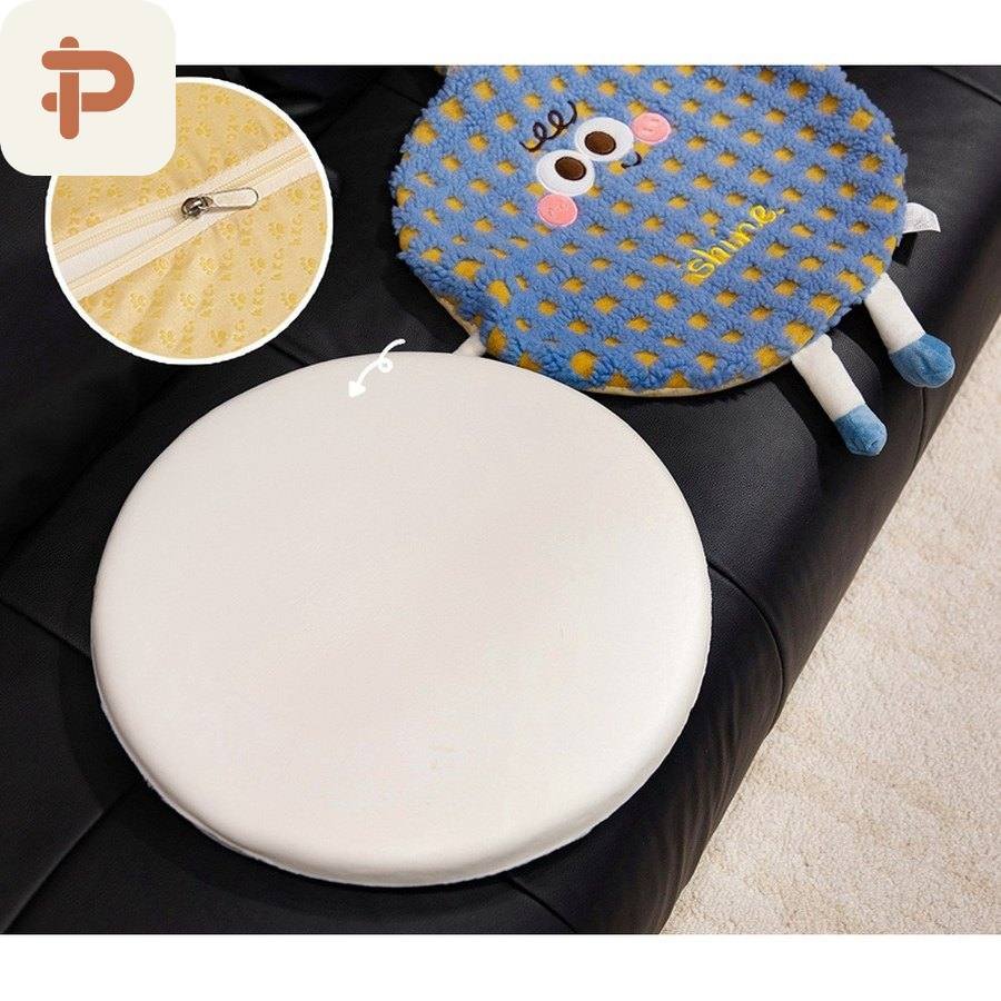 Sherpa Gingham Memory-Foam Seat Cushion