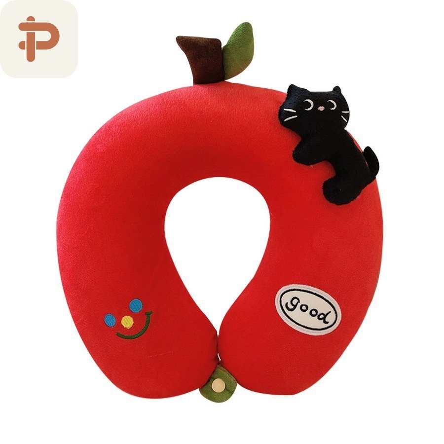 Apple Cat Memory-Foam U Pillow