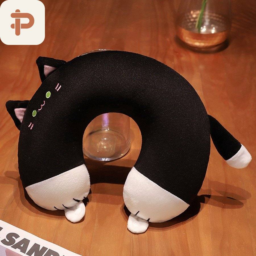 Cat Memory-Foam U Pillow with Tail
