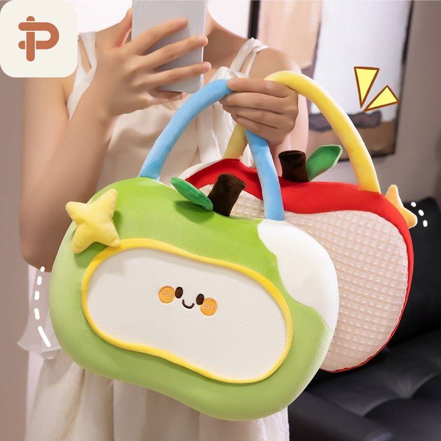 Apple Carry Nap Pillow, Reversible