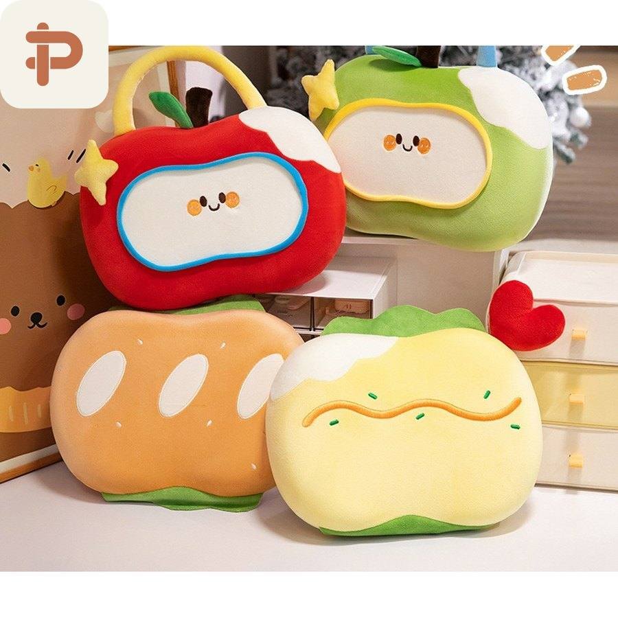 Apple Carry Nap Pillow, Reversible