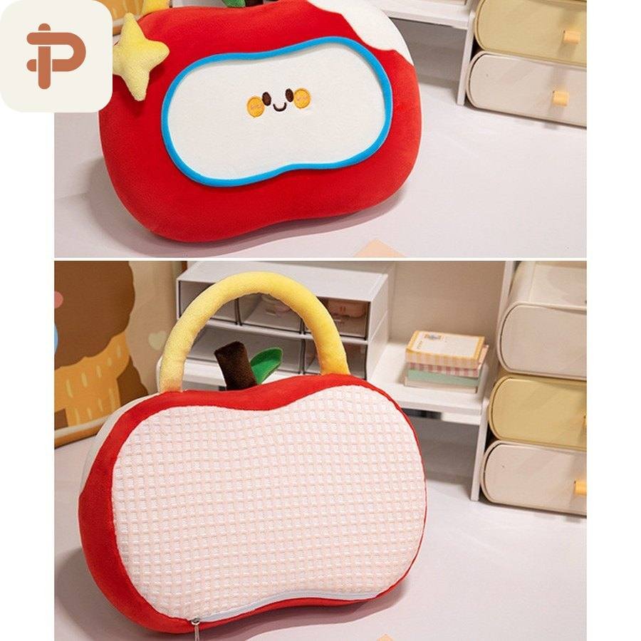Apple Carry Nap Pillow, Reversible