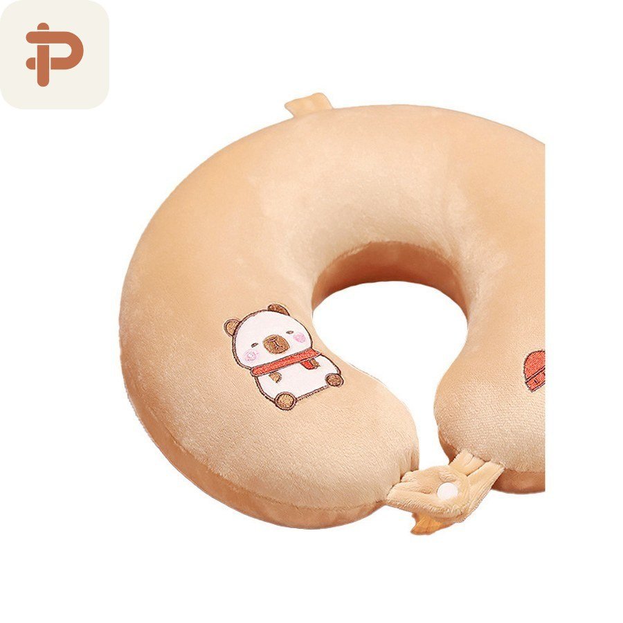 Capybara Embroidered U Pillow