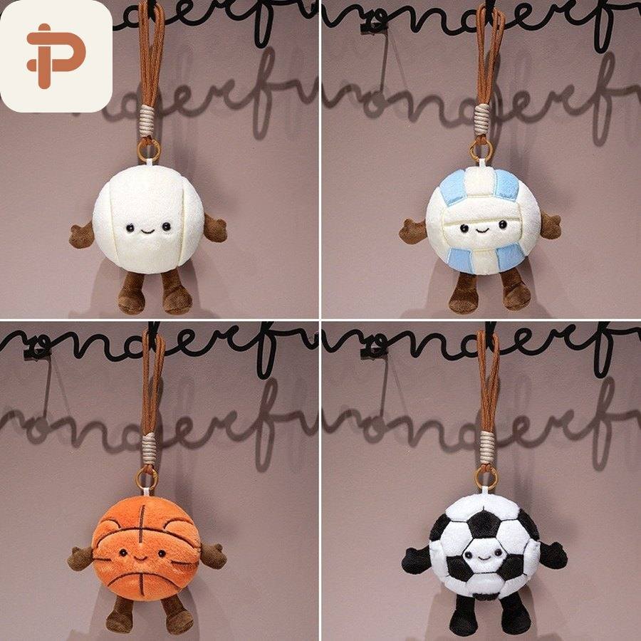 Sports Ball Plush Keychain