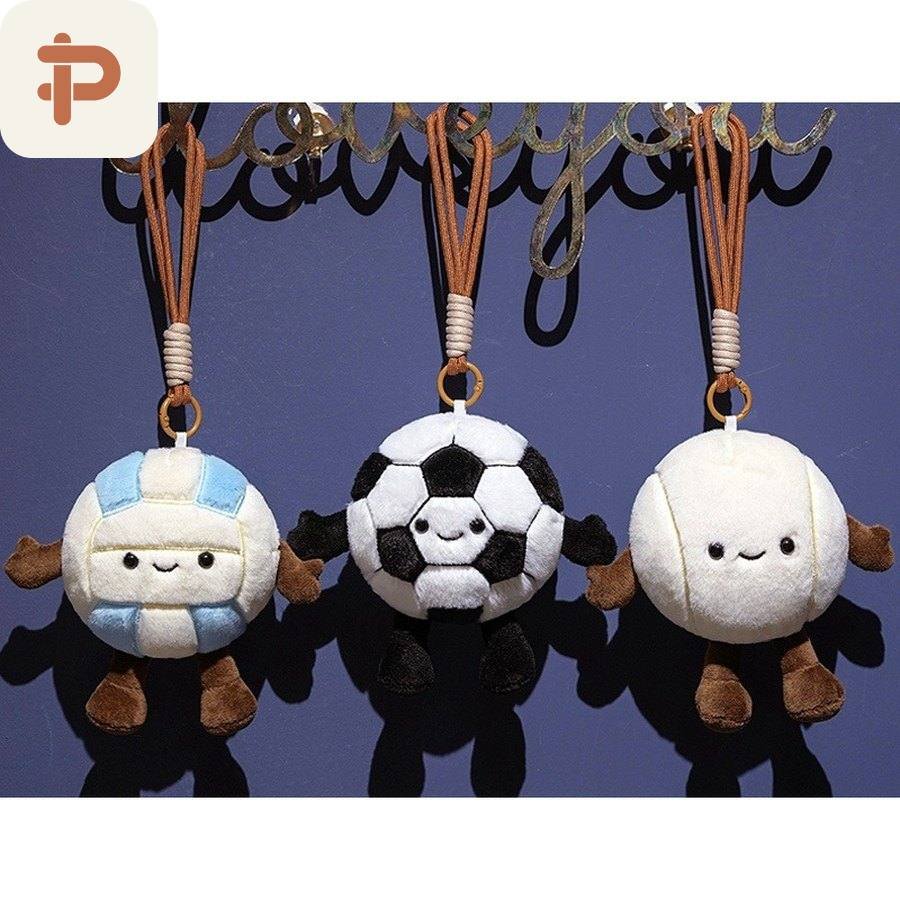 Sports Ball Plush Keychain