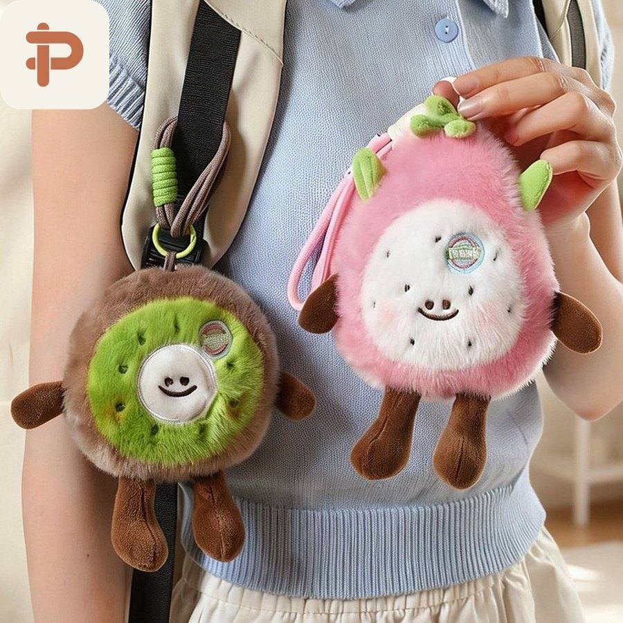 Tropical Fruit Plush Keychain