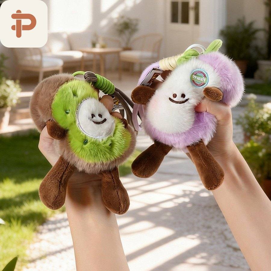 Tropical Fruit Plush Keychain