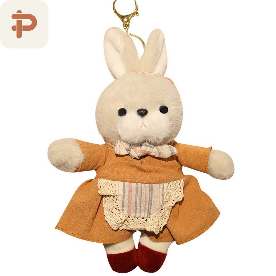 Vintage Outfit Bunny Plush Keychain