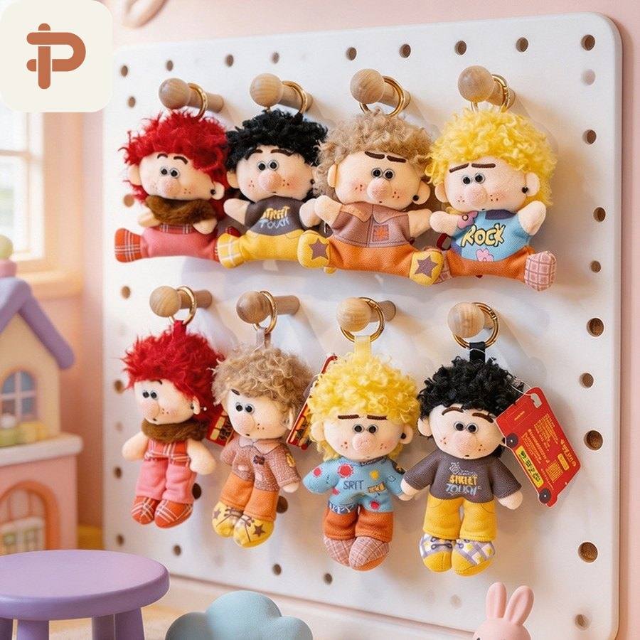 Curly-Hair Doll Plush Charm