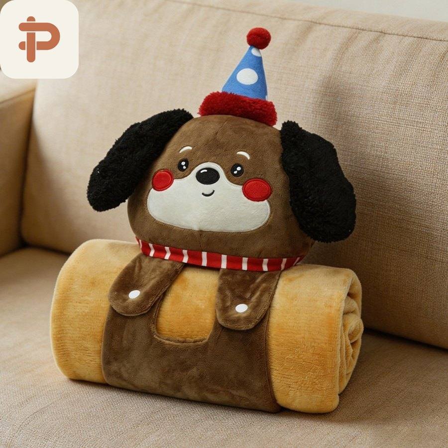 Animal Head Flannel Roll Blanket, 23 Designs