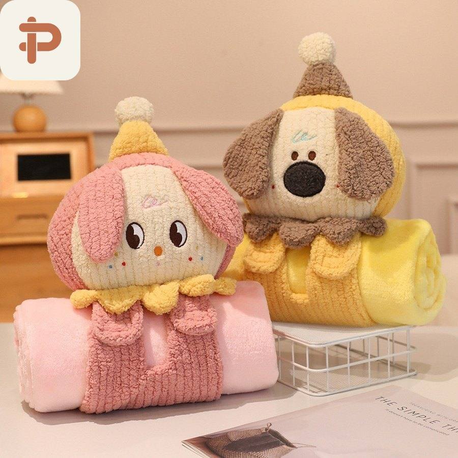 Animal Roll Blanket with Nap Pillow
