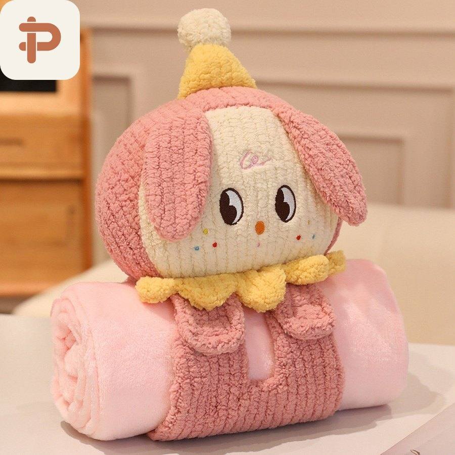 Animal Roll Blanket with Nap Pillow