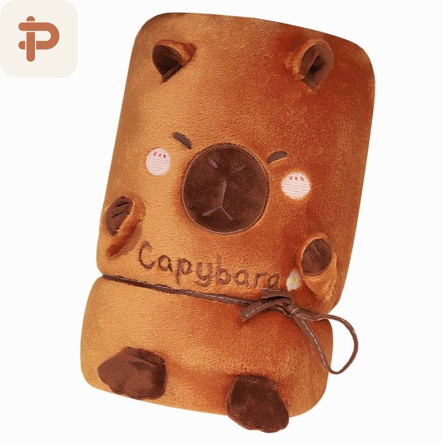 Capybara Flannel Roll Blanket