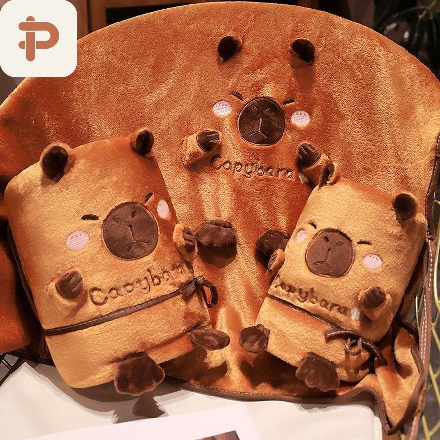 Capybara Flannel Roll Blanket